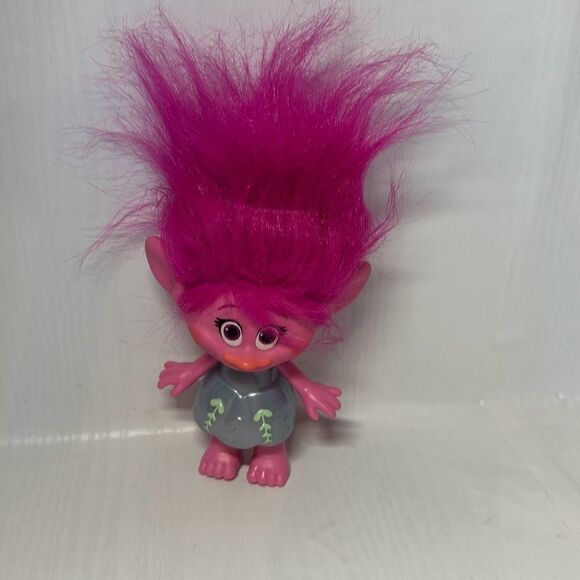 Poppy Troll Doll Dreamworks 8 inches tall  2015 B7355 Blue Dress - Picture 1 of 8